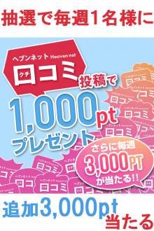 【口コミ投稿】1,000ポイント贈呈＆3,000ポイント当たる
